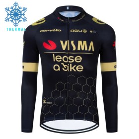 Wielershirt 2024 Team Jumbo-Visma Lease A Bike Winter Thermal Fleece - Zwart